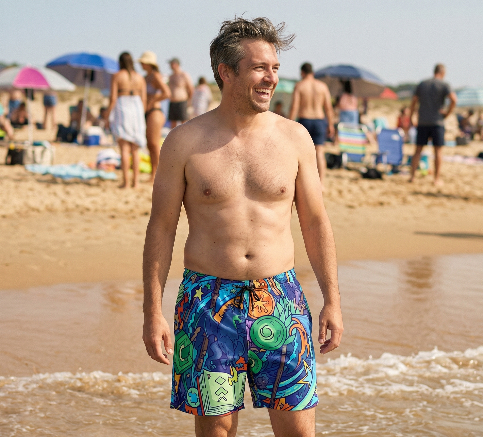 Wizard's Arcane Sigil Swim Trunks | D&D Summer Armor Boardshorts