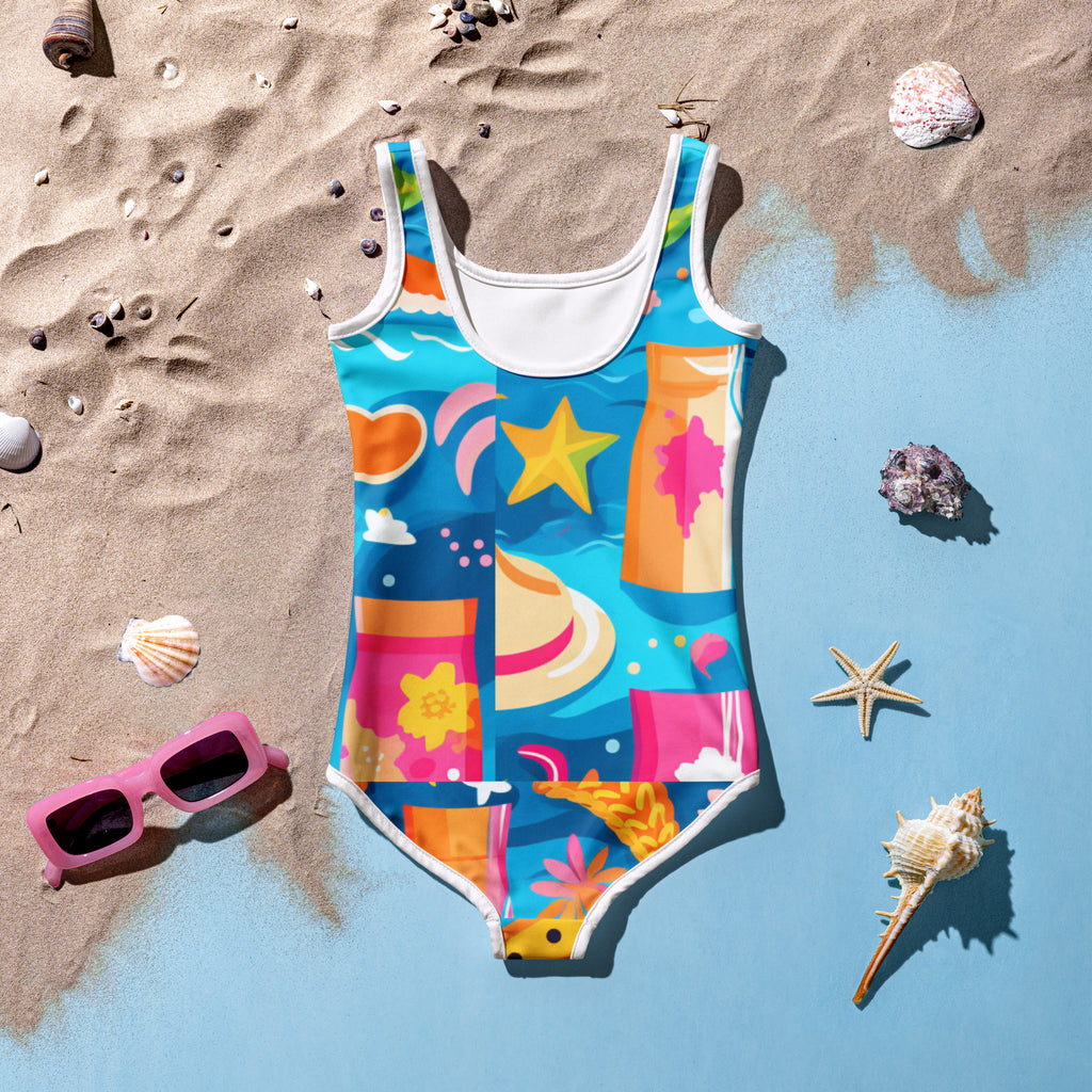 Let's Splash All - Over Print Kids Swimsuit - Caster Coast