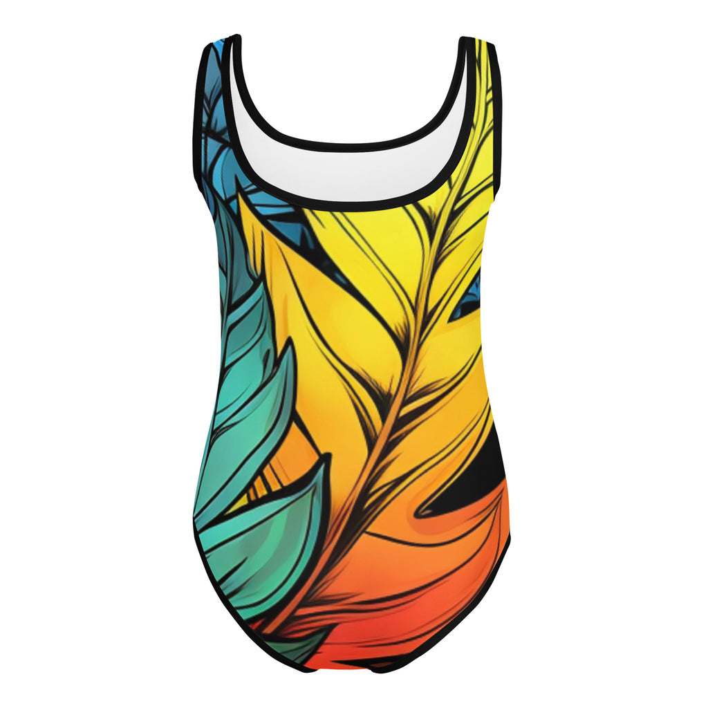 Flashy Leaves All - Over Print Kids Swimsuit - Caster Coast