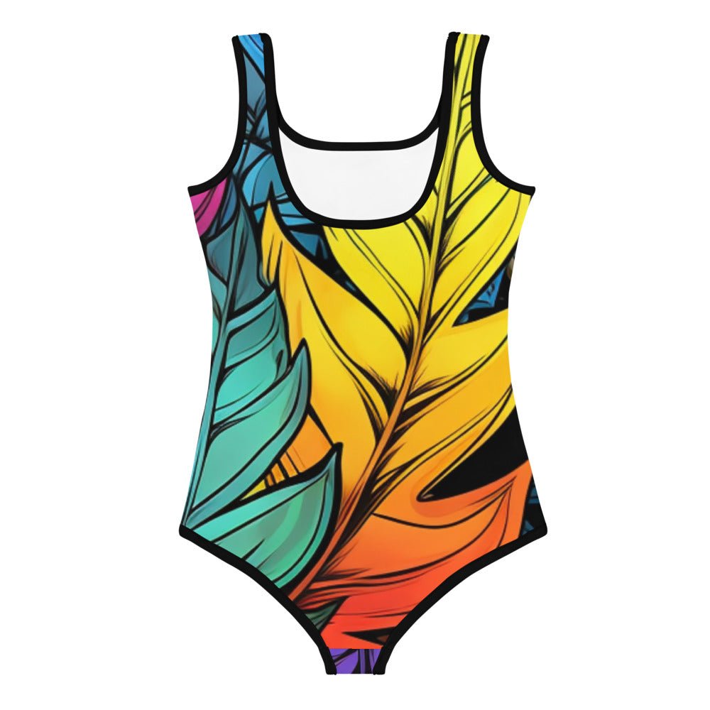 Flashy Leaves All - Over Print Kids Swimsuit - Caster Coast