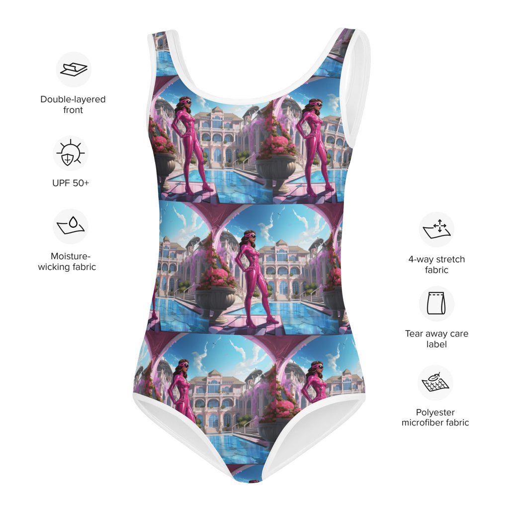 Superhero Girl All - Over Print Kids Swimsuit - Caster Coast