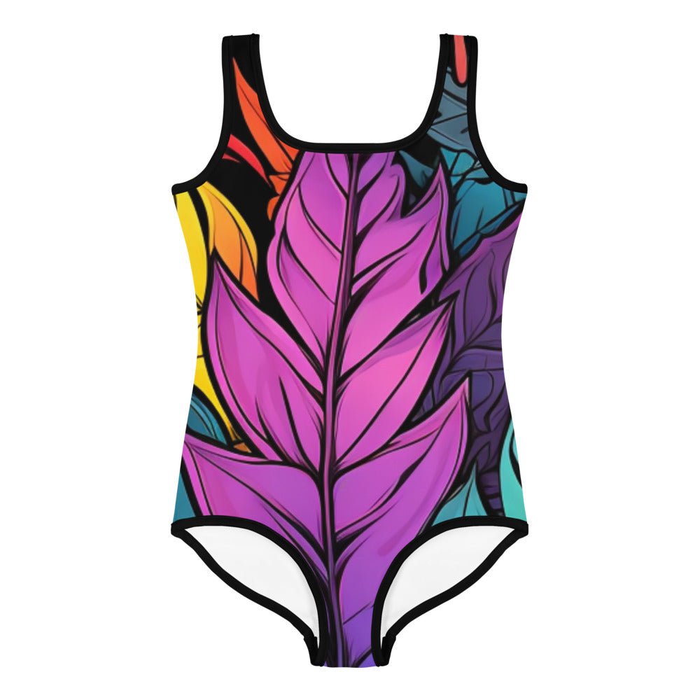 Flashy Leaves All - Over Print Kids Swimsuit - Caster Coast