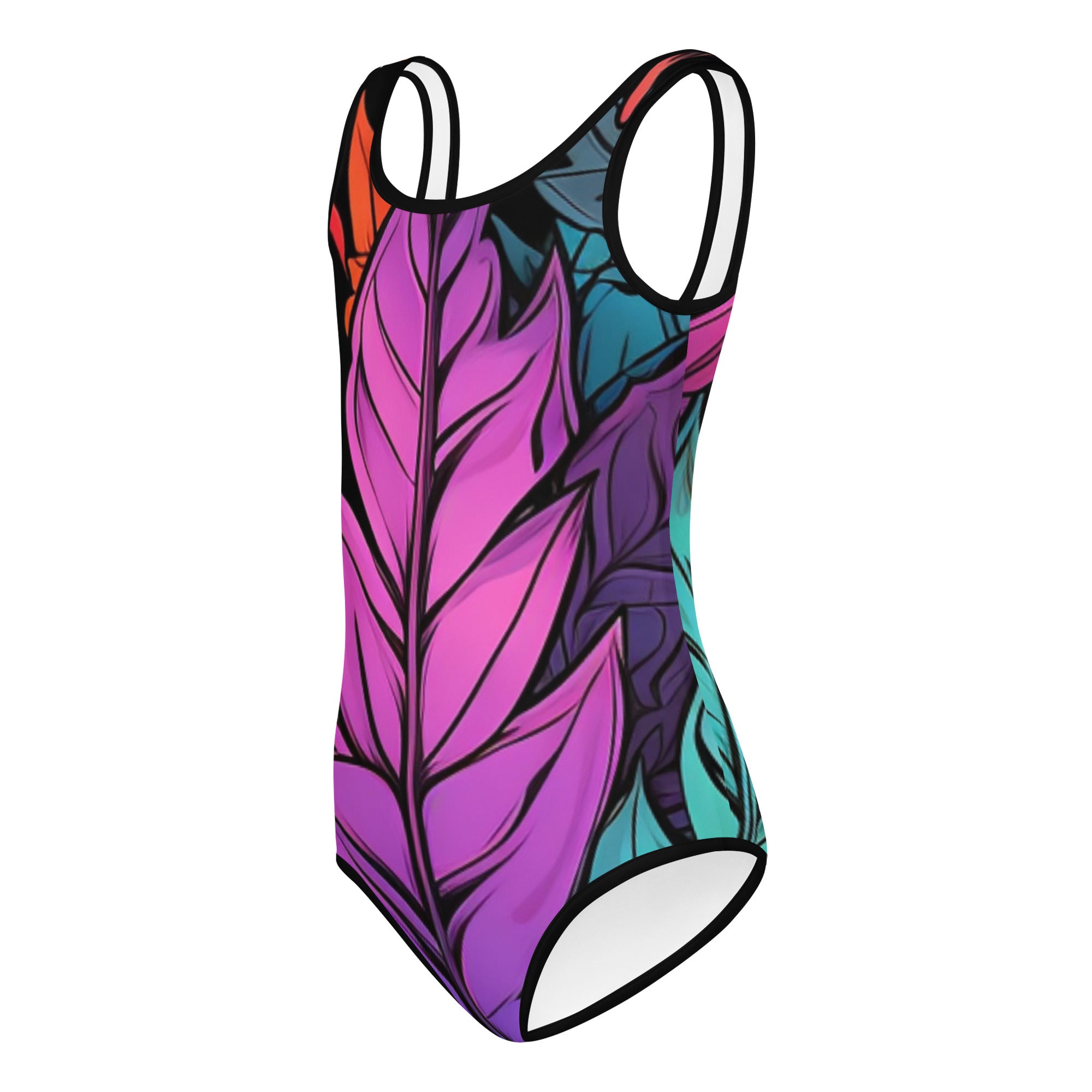 Flashy Leaves All - Over Print Kids Swimsuit - Caster Coast