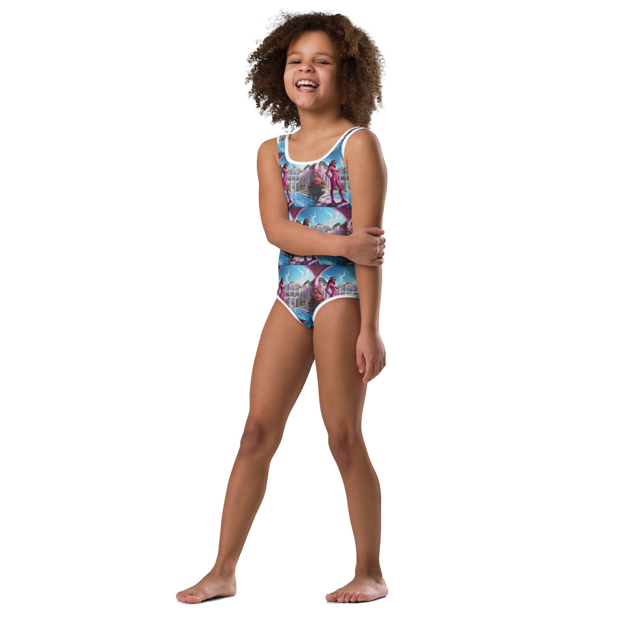Superhero Girl All - Over Print Kids Swimsuit - Caster Coast