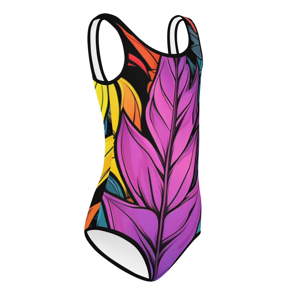 Flashy Leaves All - Over Print Kids Swimsuit - Caster Coast