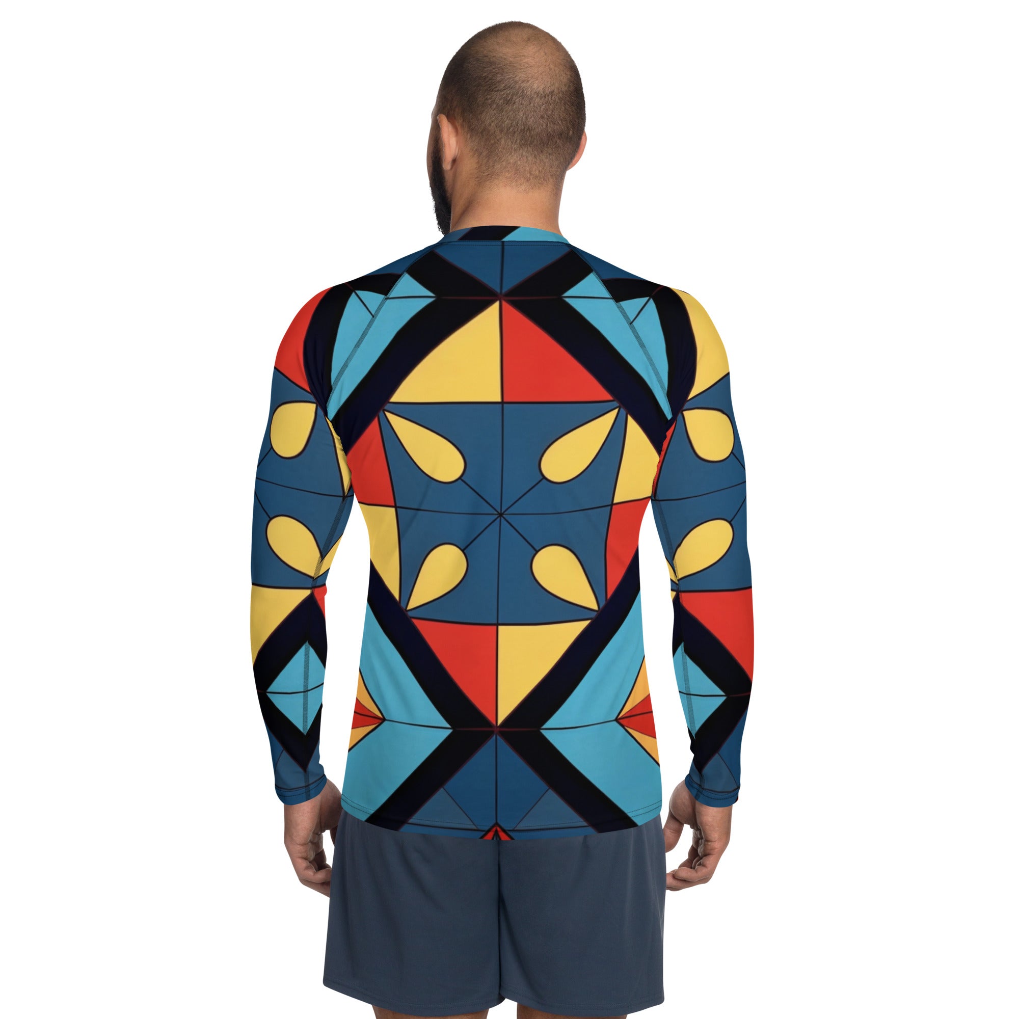 Abstract Super Men's Rash Guard - Caster Coast