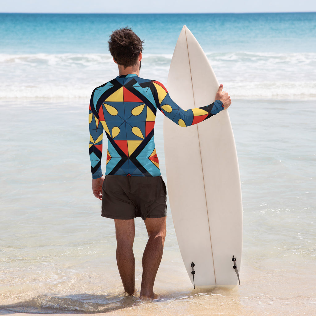 Abstract Super Men's Rash Guard - Caster Coast