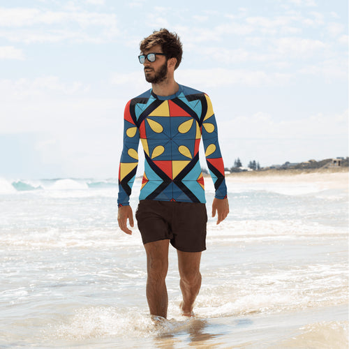 Abstract Super Men's Rash Guard - Caster Coast