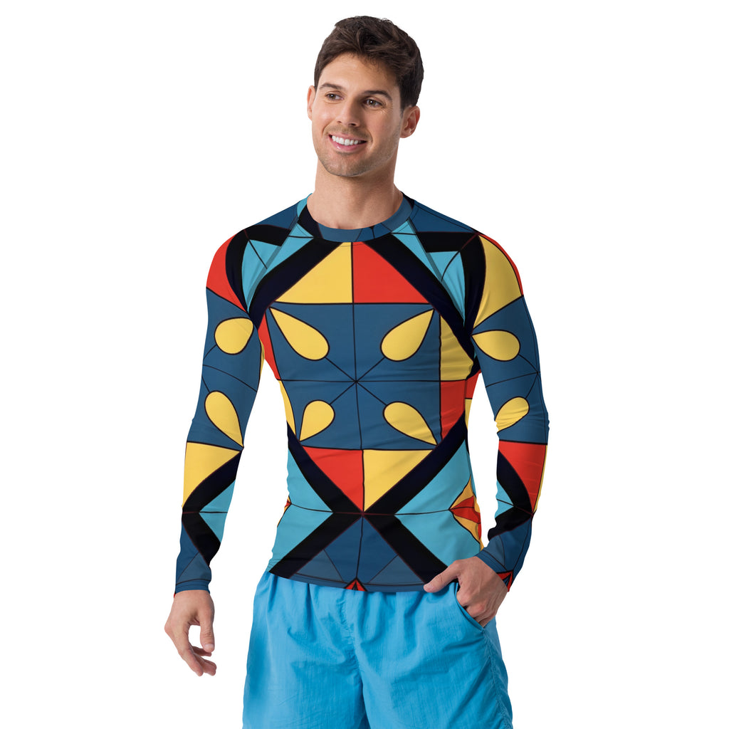 Abstract Super Men's Rash Guard - Caster Coast