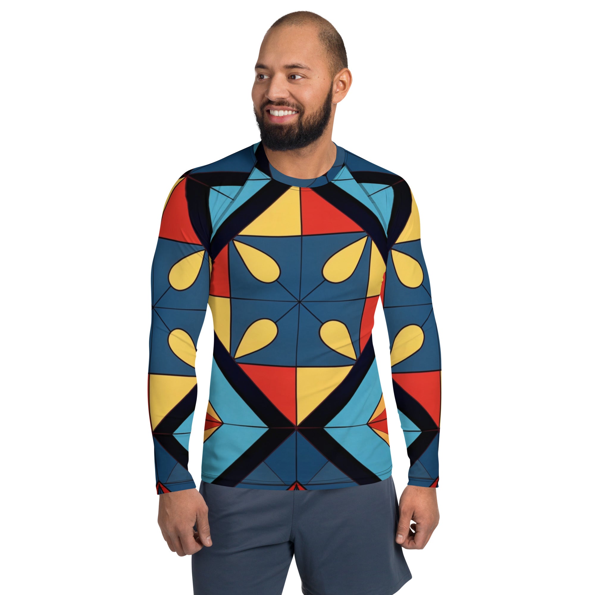 Abstract Super Men's Rash Guard - Caster Coast