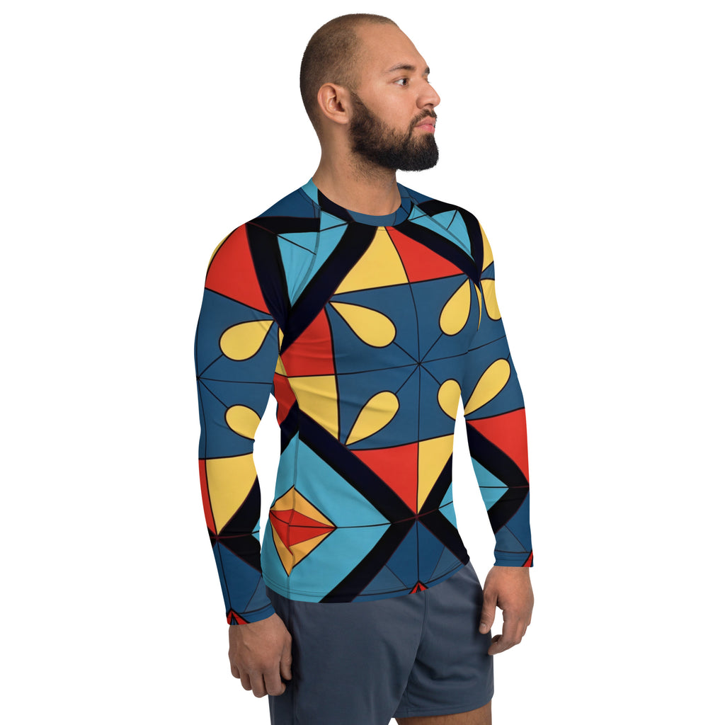 Abstract Super Men's Rash Guard - Caster Coast