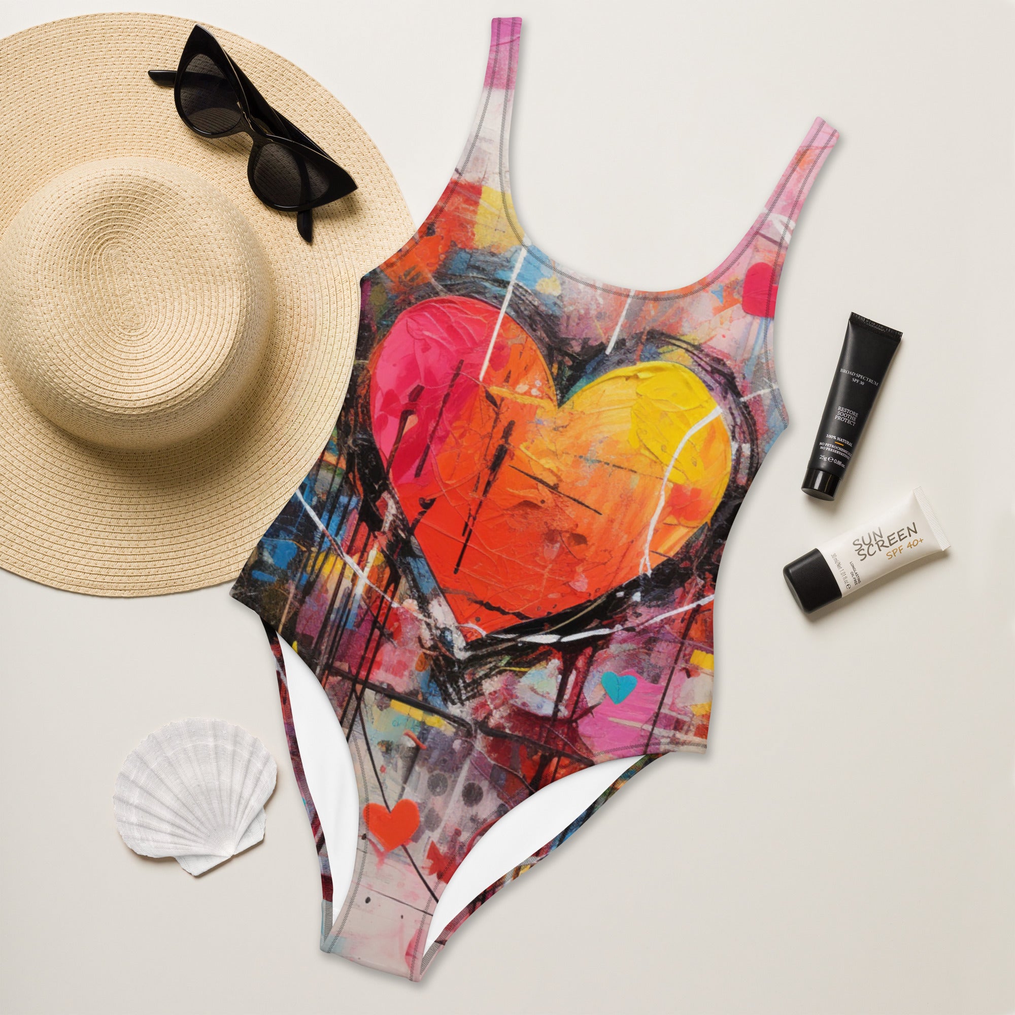 Abstract Love One - Piece Swimsuit - Caster Coast
