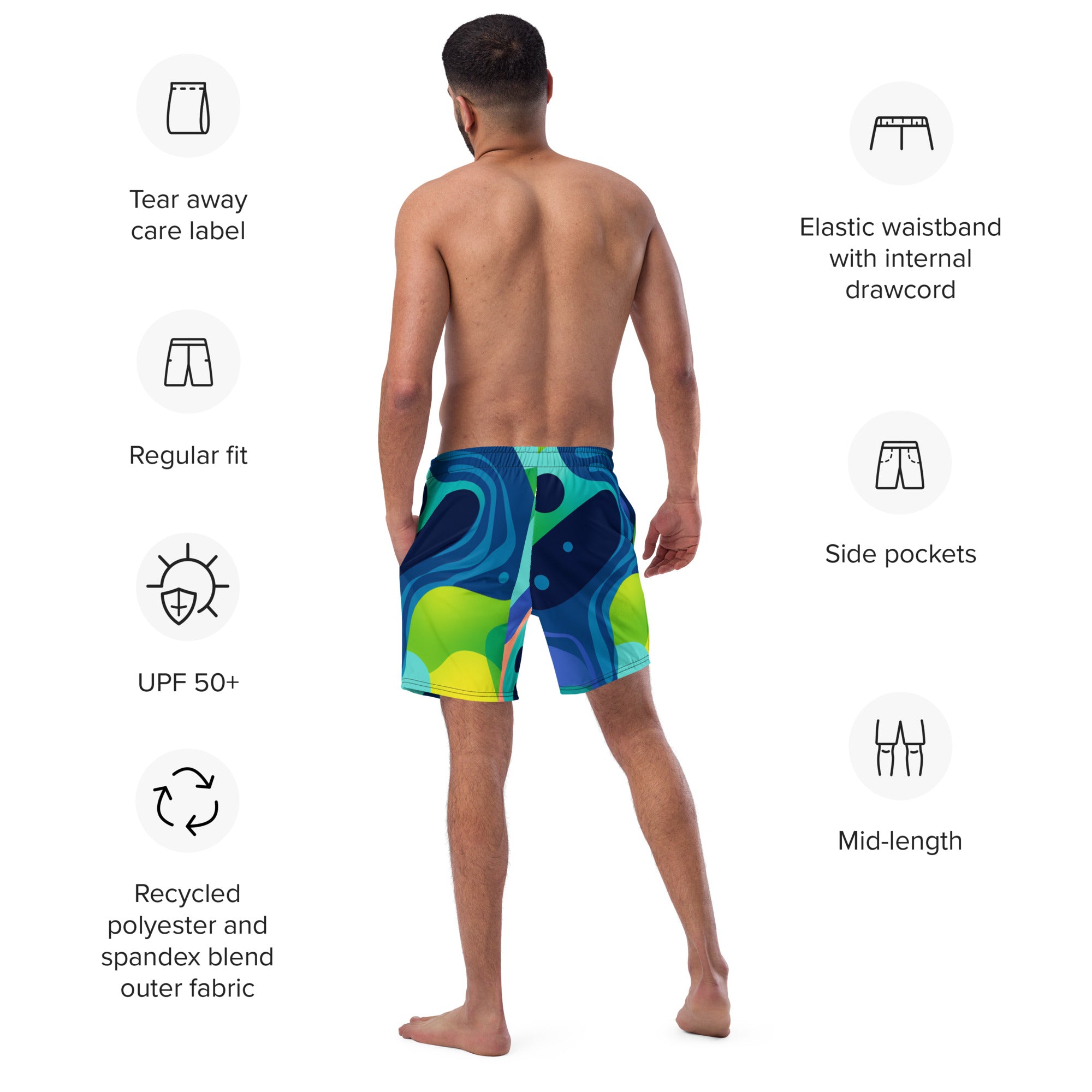 Ocean Breeze Swim Trunks | Coastal Boardshorts for Men - Caster Coast