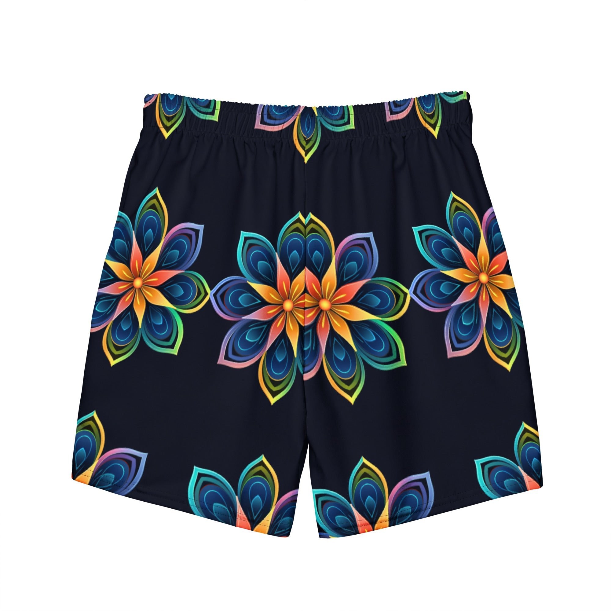 Flower Fun Swim Trunks | Colorful Floral Boardshorts for Men - Caster Coast