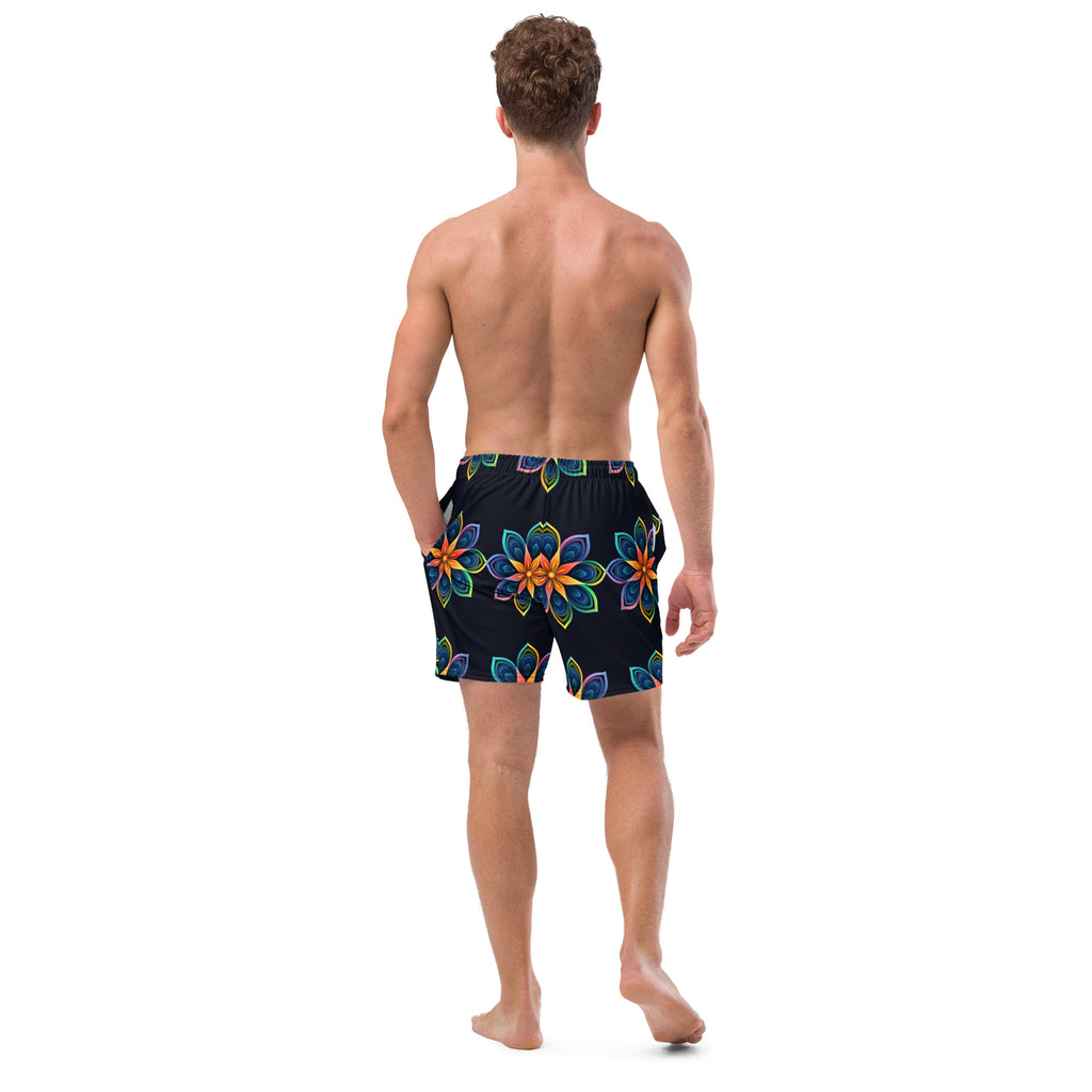 Flower Fun Swim Trunks | Colorful Floral Boardshorts for Men - Caster Coast