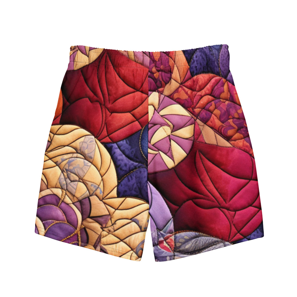 Grandma's Quilt Swim Trunks | Cozy Pattern Boardshorts for Men - Caster Coast