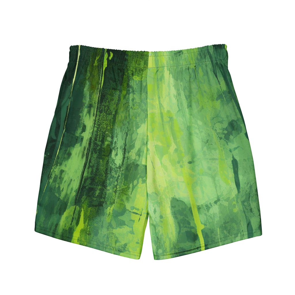 Green Screen Swim Trunks | Bold Color Block Boardshorts for Men - Caster Coast