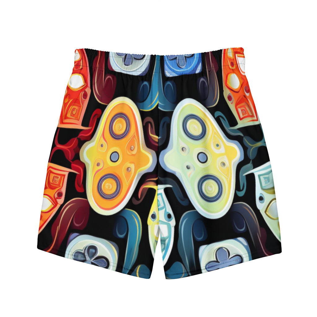 Abstract Gamer Swim Trunks | Gaming Art Boardshorts for Men - Caster Coast