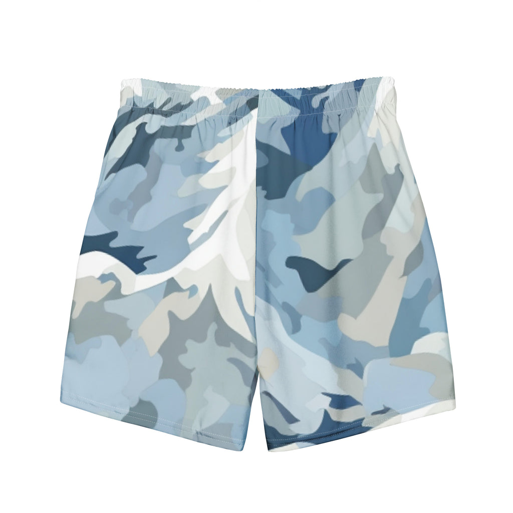 Winter Camo Swim Trunks | Arctic Camouflage Boardshorts for Men - Caster Coast