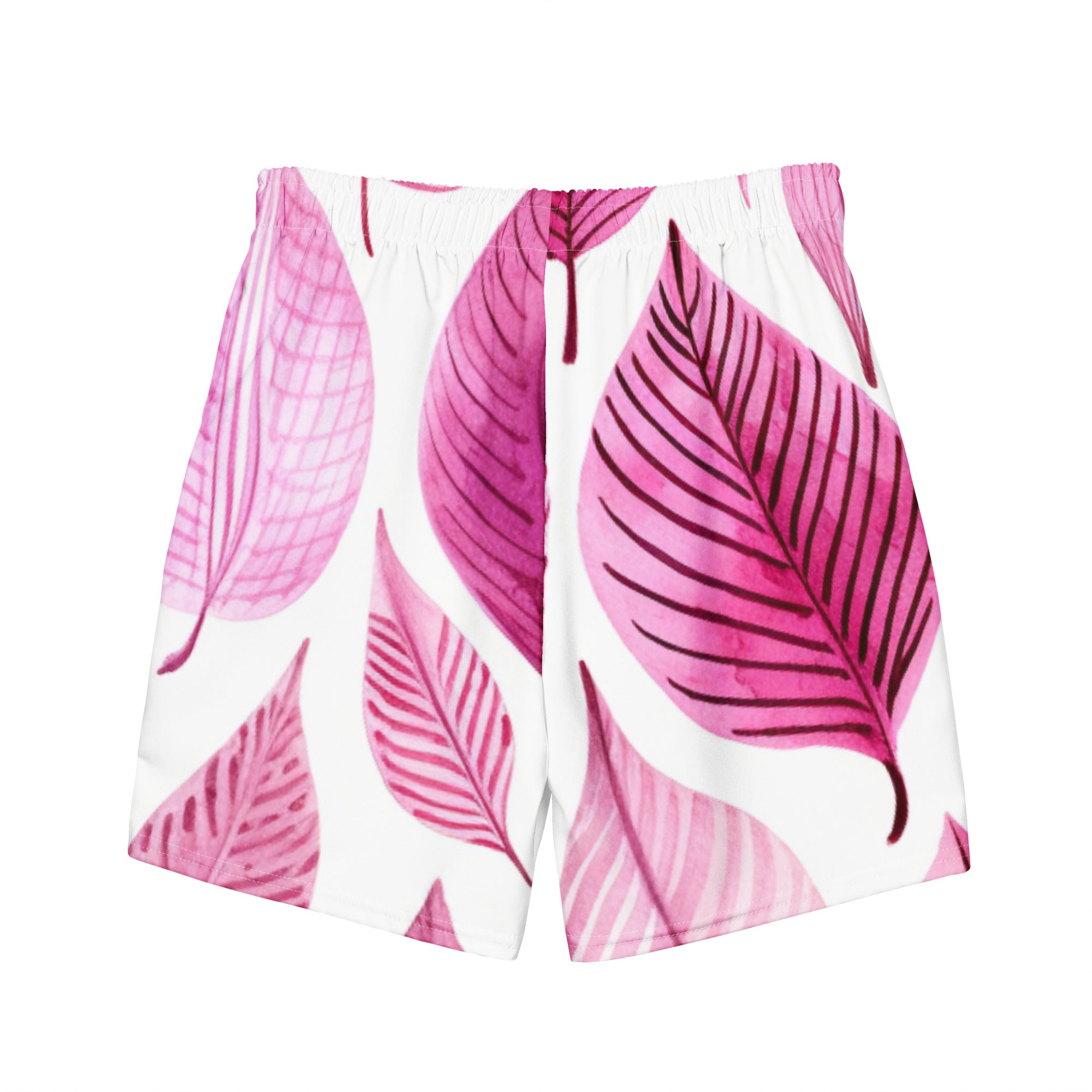 Pink Palm Swim Trunks | Tropical Boardshorts for Men - Caster Coast