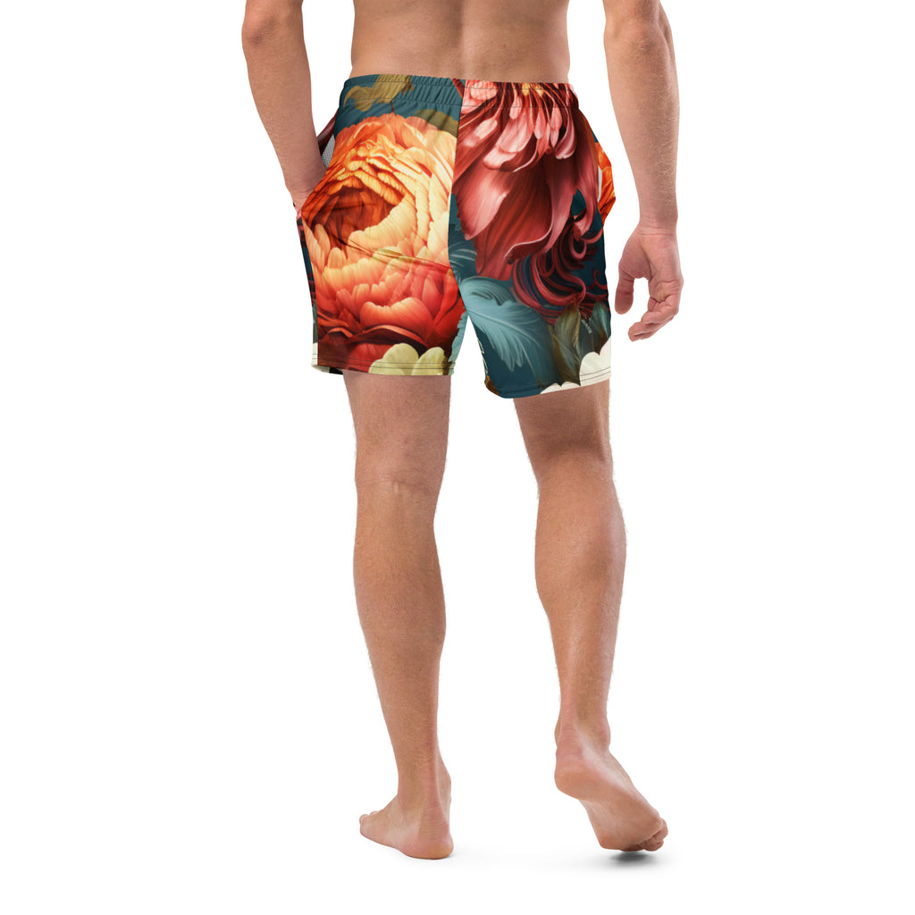 Flashy Floral Swim Trunks | Bold Tropical Boardshorts for Men - Caster Coast