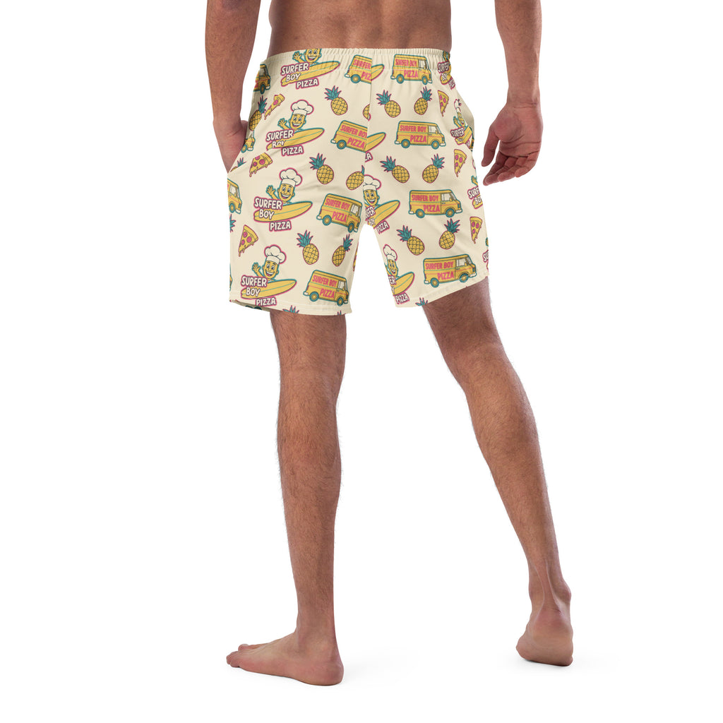 Surfer Boy Pizza Boardshorts | Funny Stranger Things Inspired Fan Gear - Caster Coast