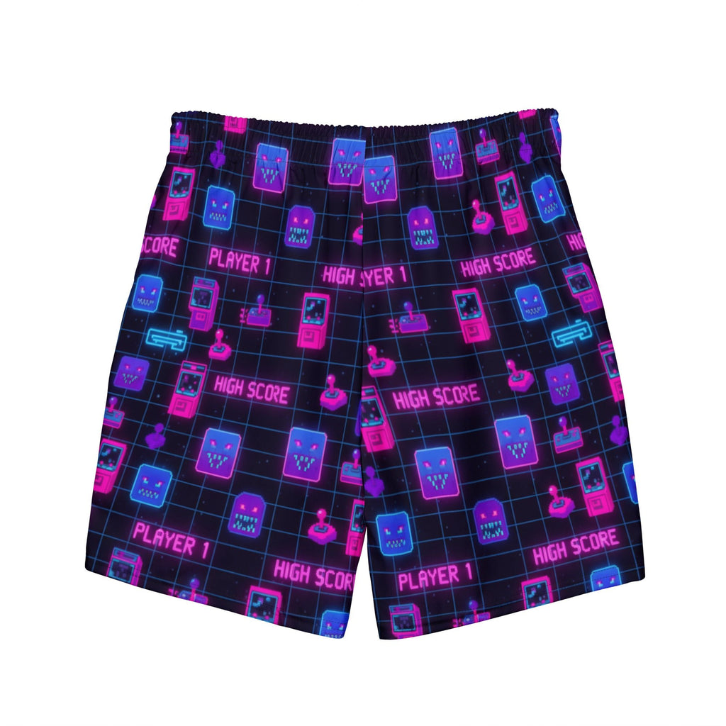 Palace Arcade Boardshorts | Stranger Things Inspired Retro '80s Swim Trunks - Caster Coast