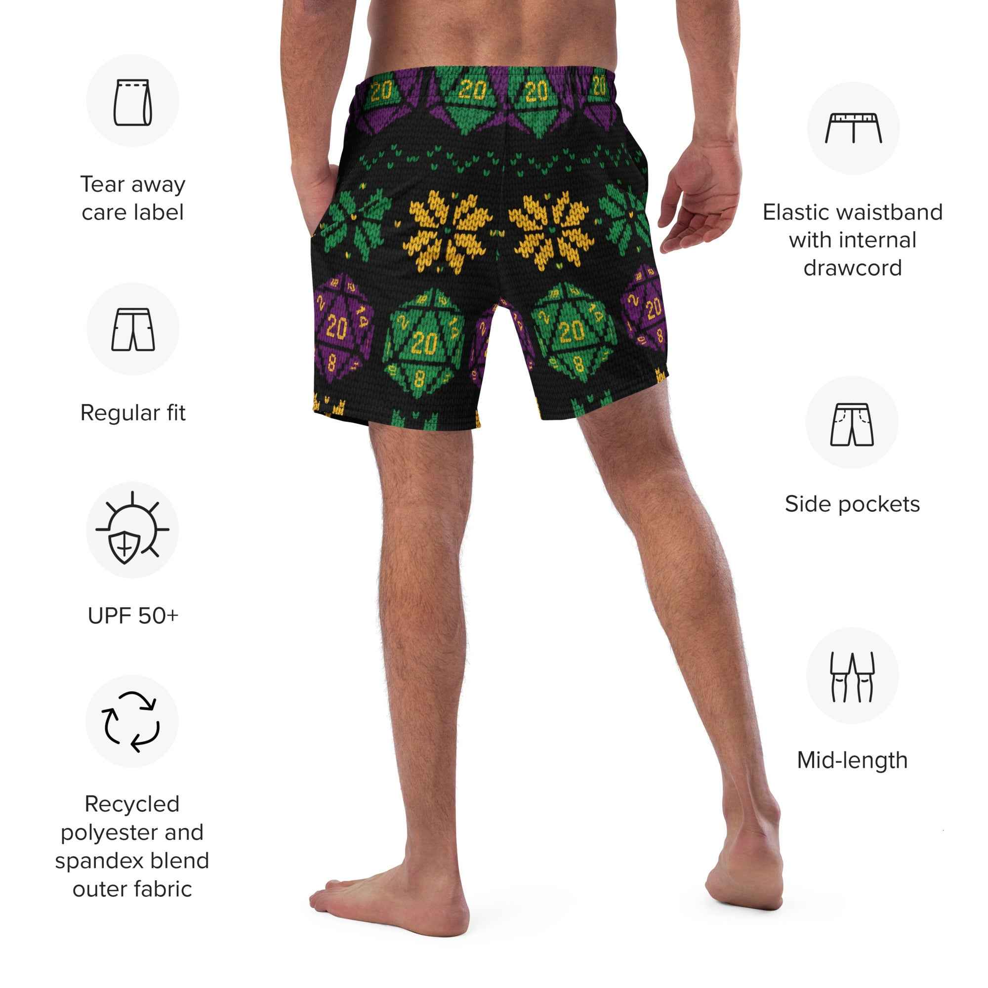 Christmas Sweater D&D Print Boardshorts - Caster Coast