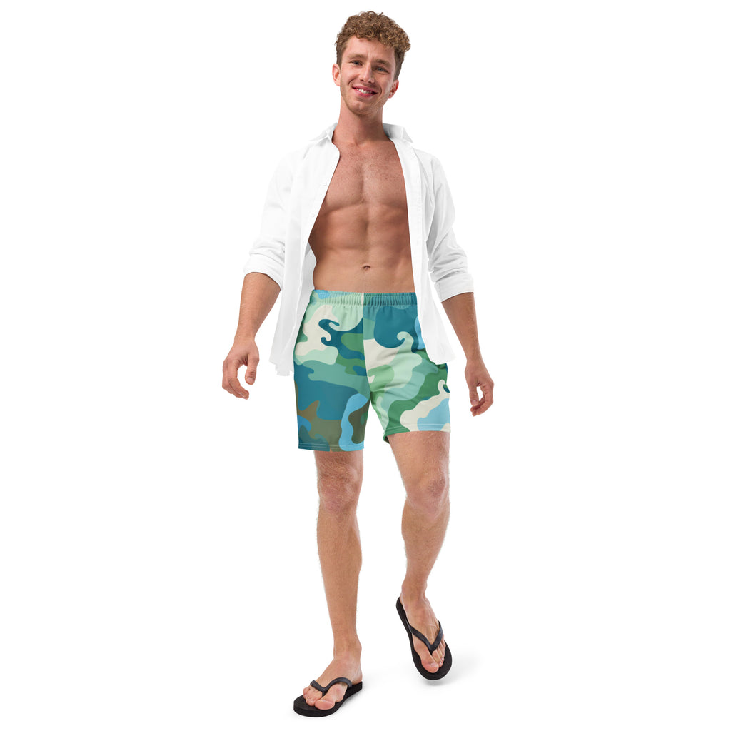 Summer Camouflage Swim Trunks | Tropical Camo Boardshorts for Men - Caster Coast