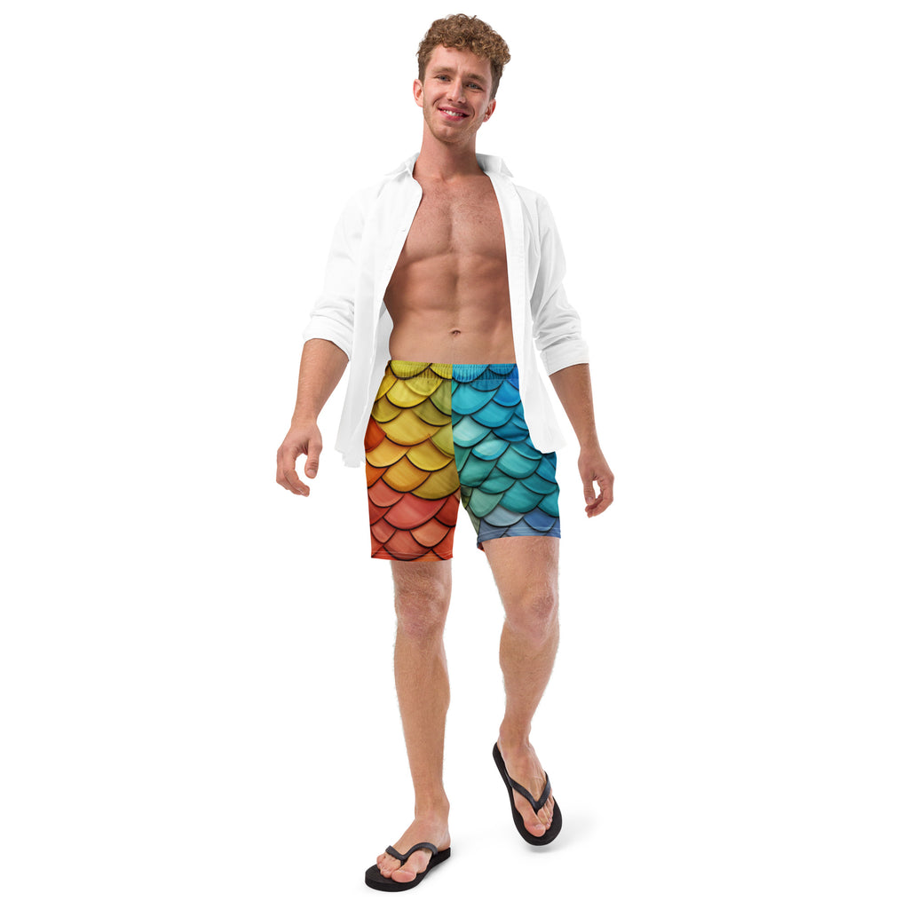 Dragon Scales Swim Trunks | Fantasy Reptile Boardshorts for Men - Caster Coast