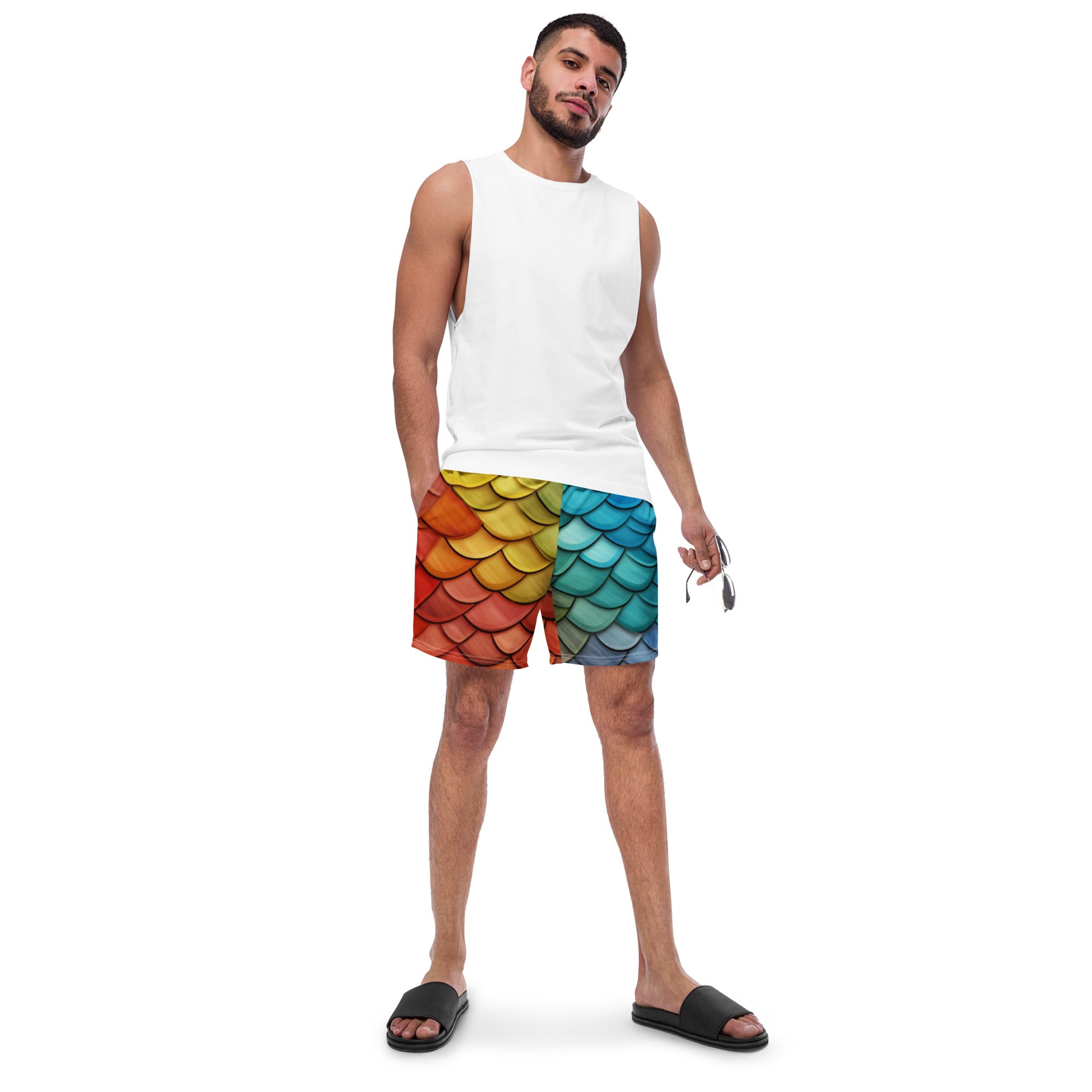 Dragon Scales Swim Trunks | Fantasy Reptile Boardshorts for Men - Caster Coast