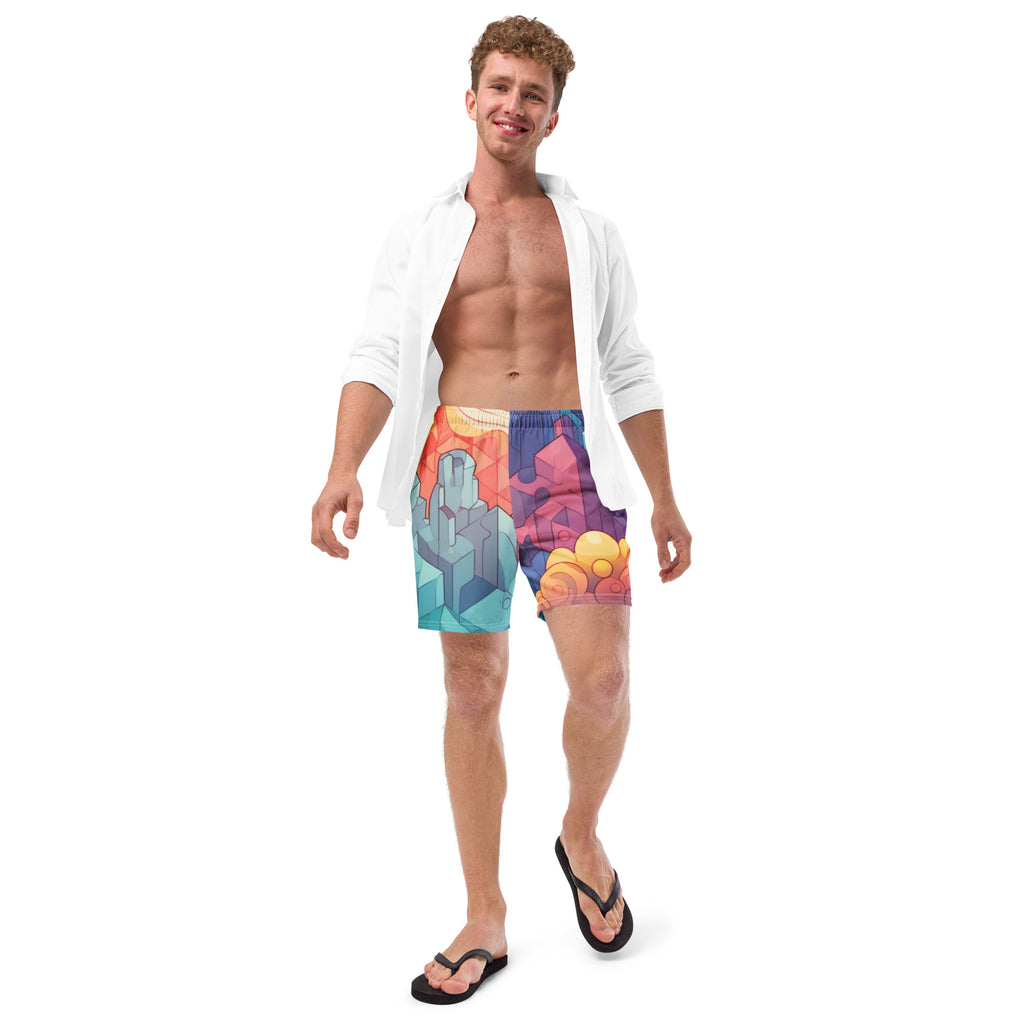 Crystal Cave Swim Trunks | Fantasy Gemstone Boardshorts for Men - Caster Coast