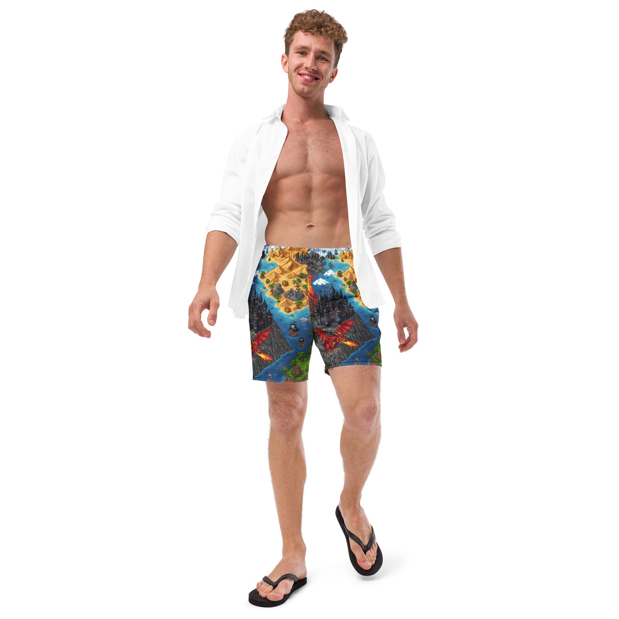 Middle - earth & Galaxy Far Far Away Map Boardshorts | LOTR & Star Wars Crossover - Caster Coast