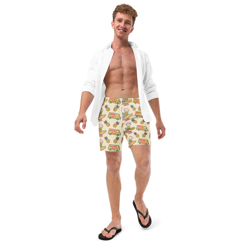 Surfer Boy Pizza Boardshorts | Funny Stranger Things Inspired Fan Gear - Caster Coast