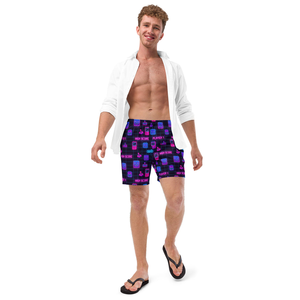 Palace Arcade Boardshorts | Stranger Things Inspired Retro '80s Swim Trunks - Caster Coast