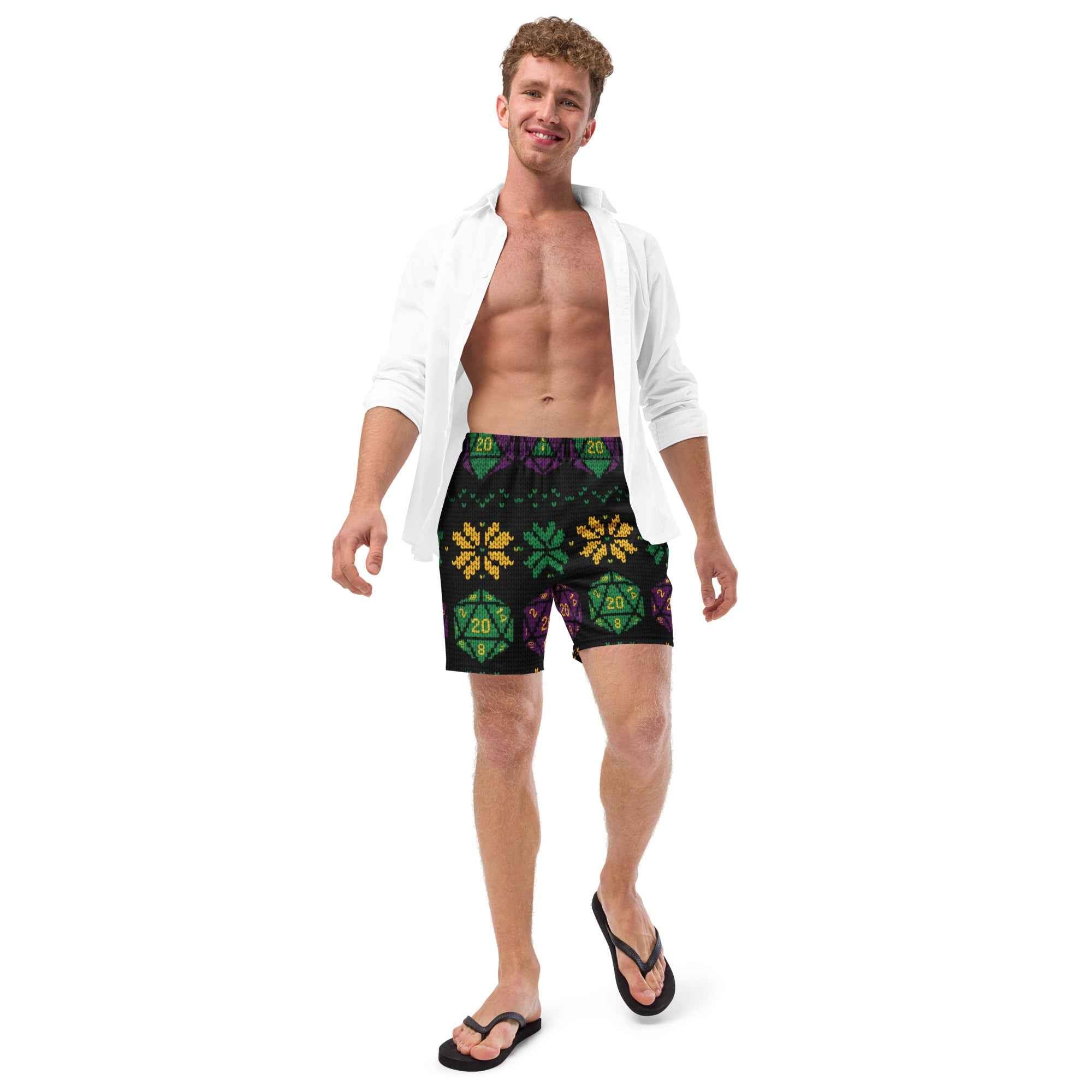 Christmas Sweater D&D Print Boardshorts - Caster Coast
