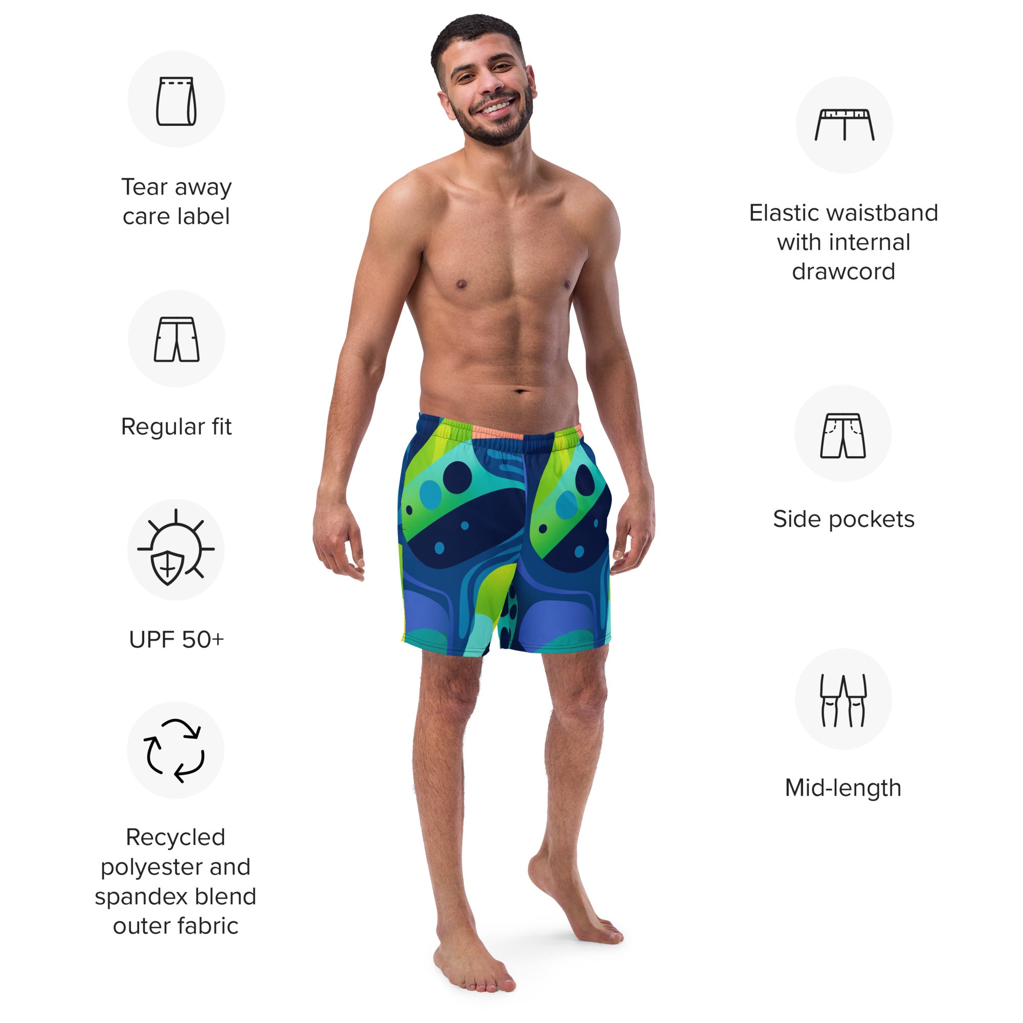 Ocean Breeze Swim Trunks | Coastal Boardshorts for Men - Caster Coast