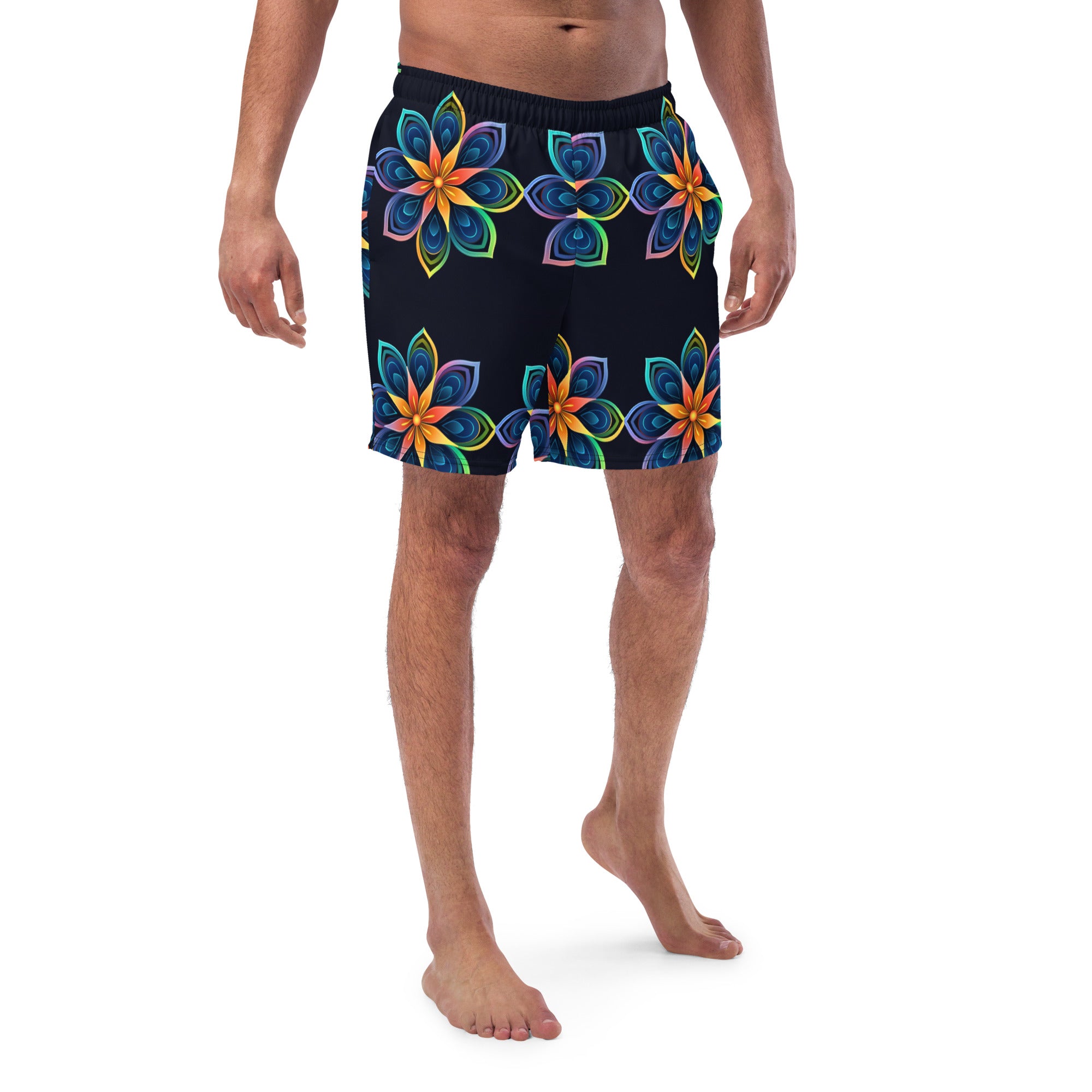 Flower Fun Swim Trunks | Colorful Floral Boardshorts for Men - Caster Coast