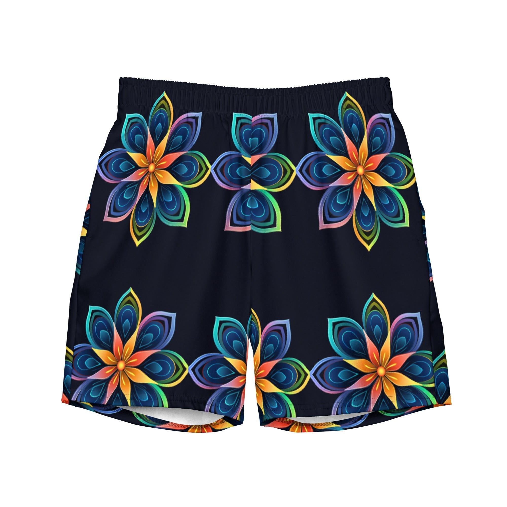 Flower Fun Swim Trunks | Colorful Floral Boardshorts for Men - Caster Coast