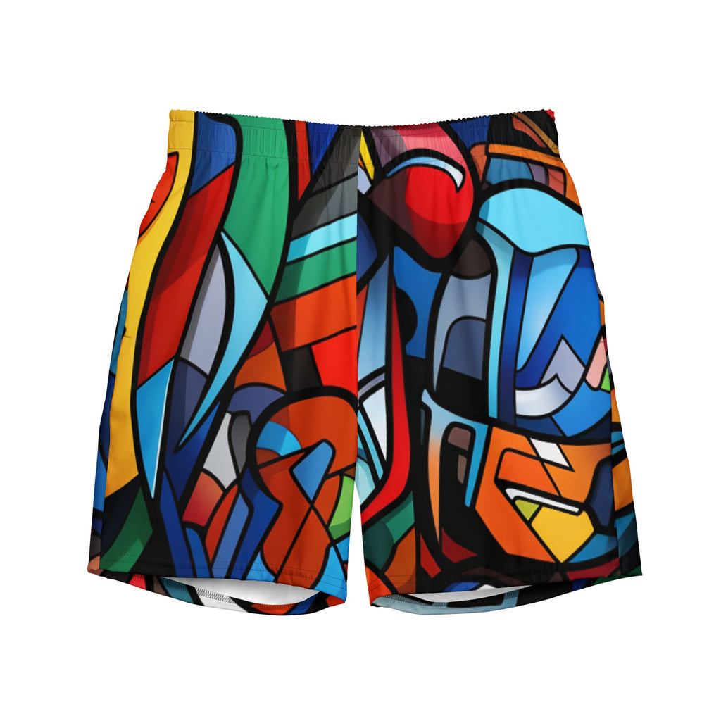 Abstract Heroes Swim Trunks | Superhero Art Boardshorts for Men - Caster Coast