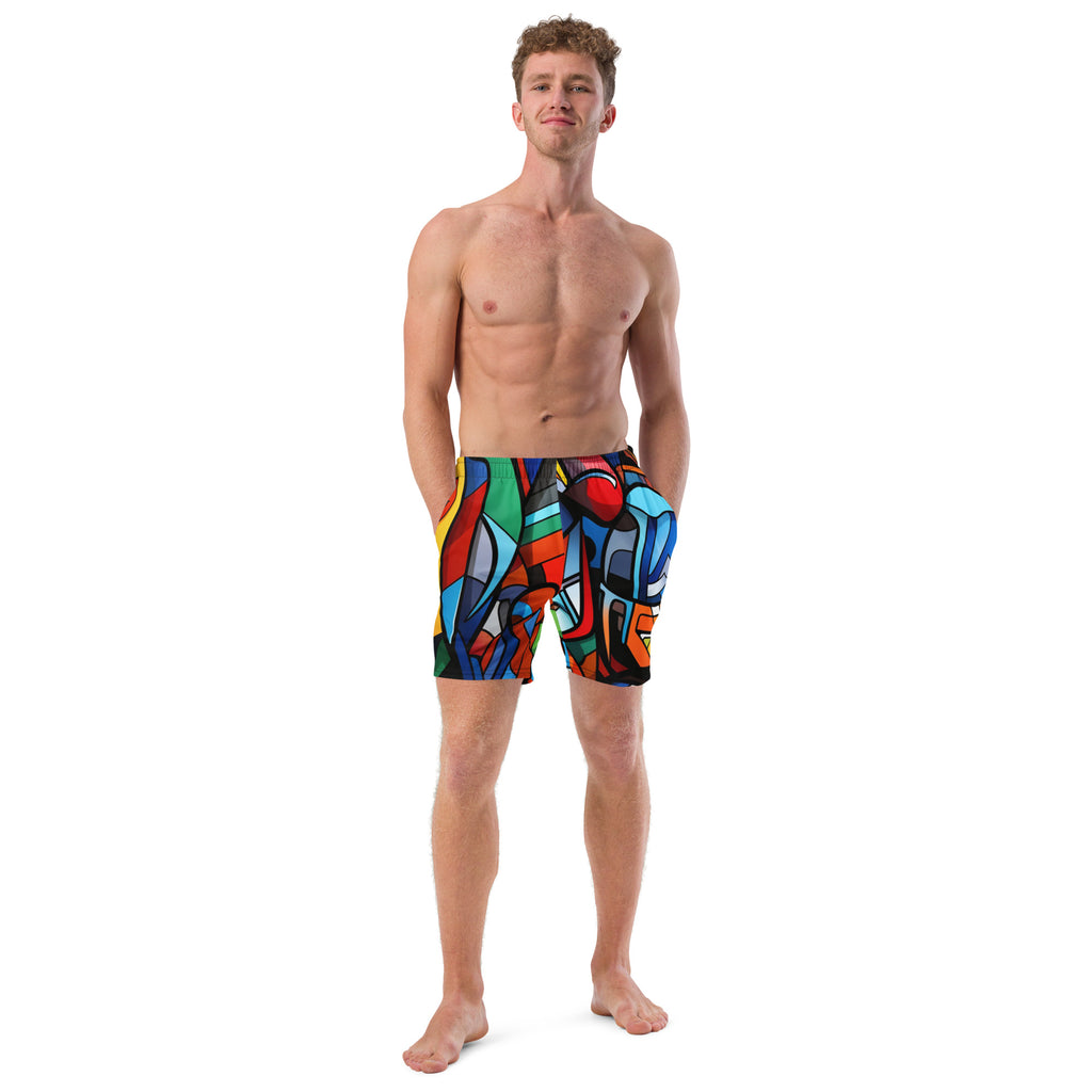 Abstract Heroes Swim Trunks | Superhero Art Boardshorts for Men - Caster Coast