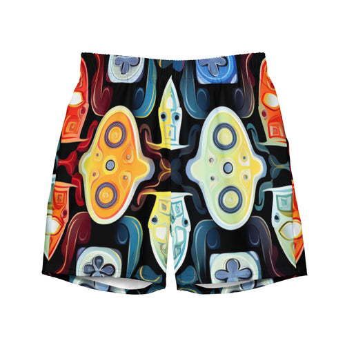 Abstract Gamer Swim Trunks | Gaming Art Boardshorts for Men - Caster Coast