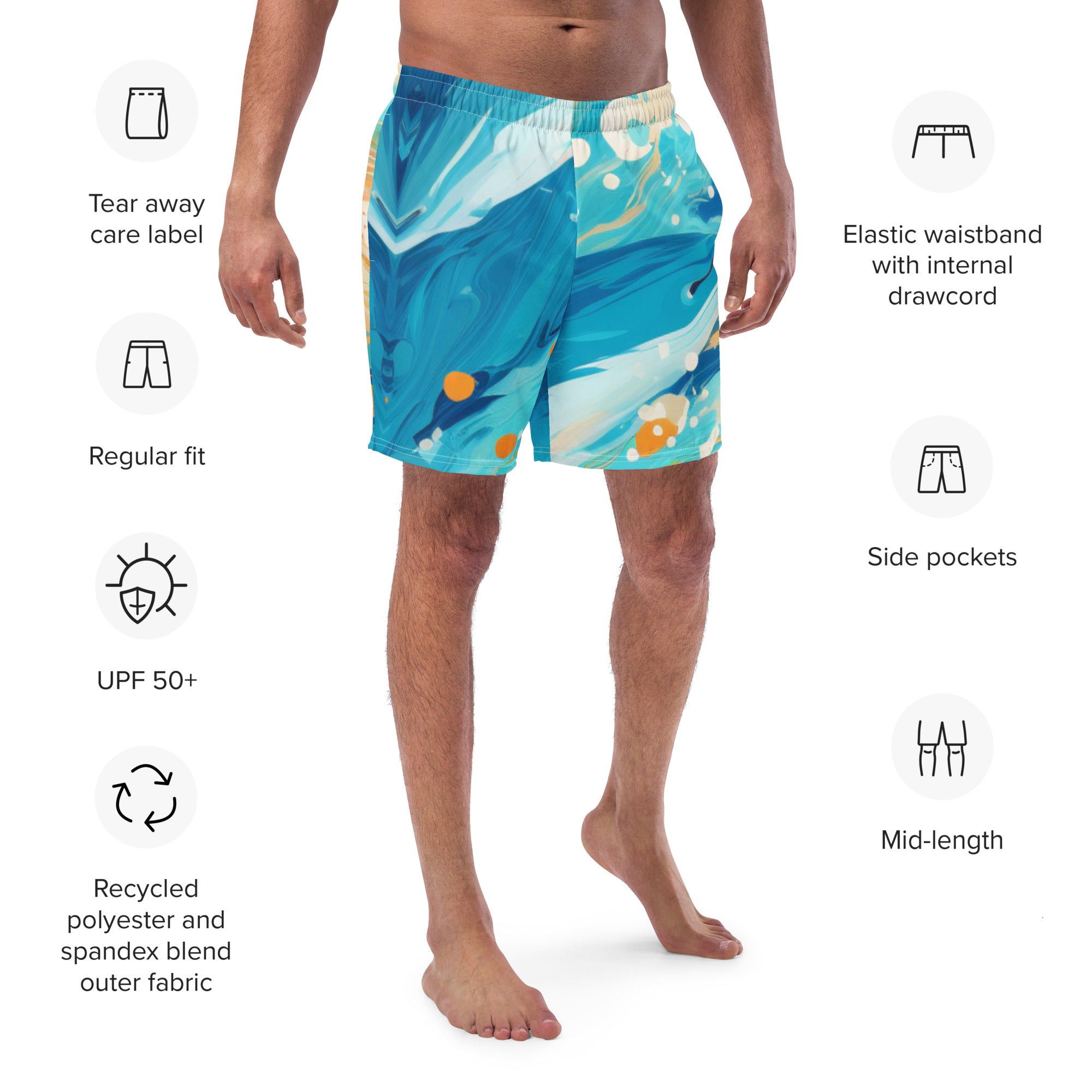 Dolphins Fan Swim Trunks | Animal Boardshorts for Men
