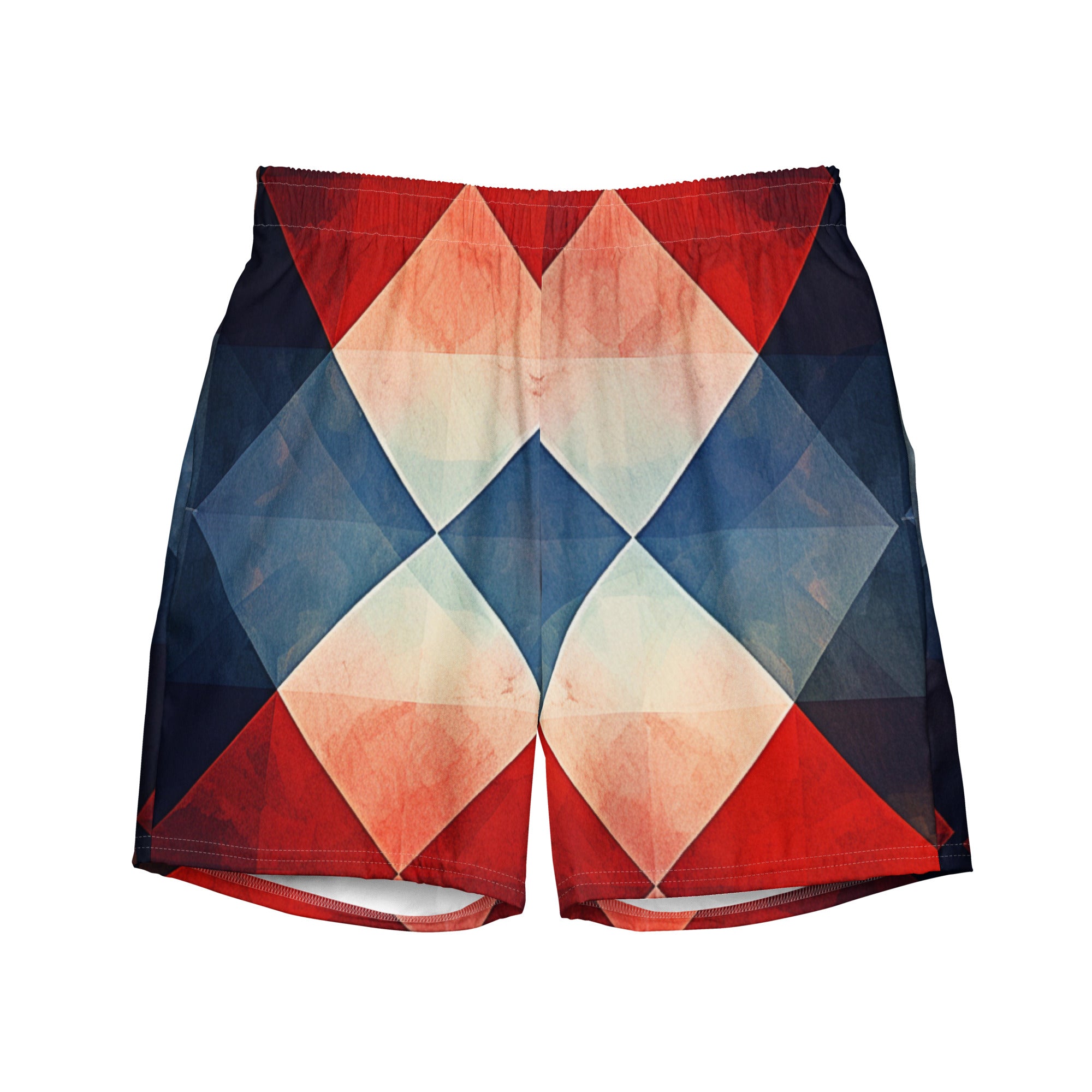 Mr. Argyle Swim Trunks | Classic Pattern Boardshorts for Men - Caster Coast