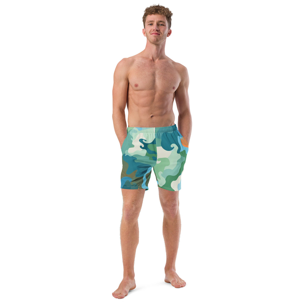 Summer Camouflage Swim Trunks | Tropical Camo Boardshorts for Men - Caster Coast