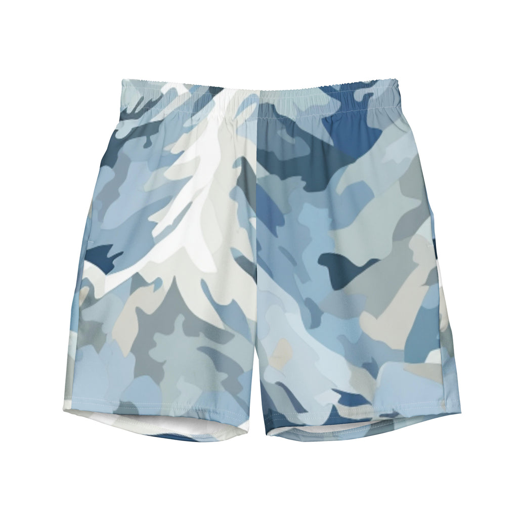 Winter Camo Swim Trunks | Arctic Camouflage Boardshorts for Men - Caster Coast