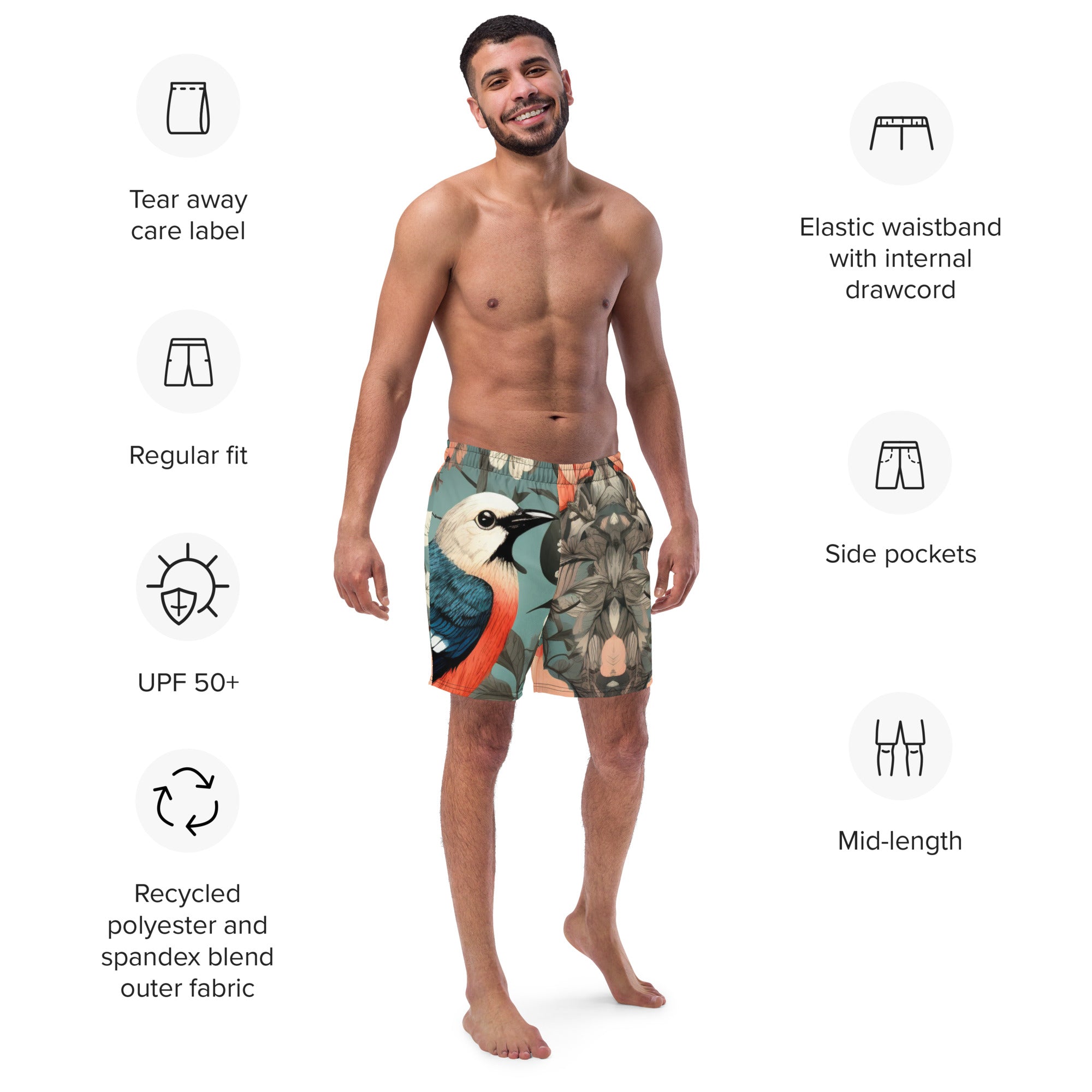 Fly Guy Swim Trunks | Retro Aviation Boardshorts for Men - Caster Coast