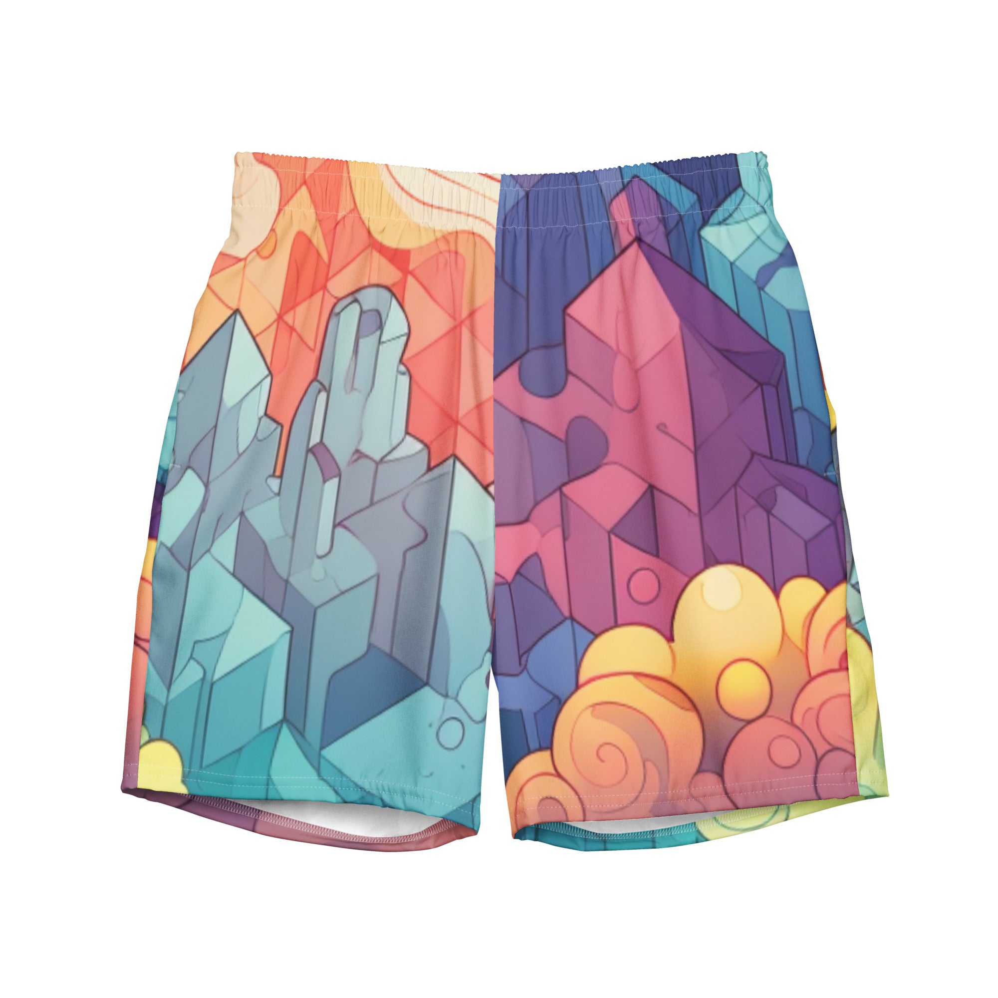 Crystal Cave Swim Trunks | Fantasy Gemstone Boardshorts for Men - Caster Coast