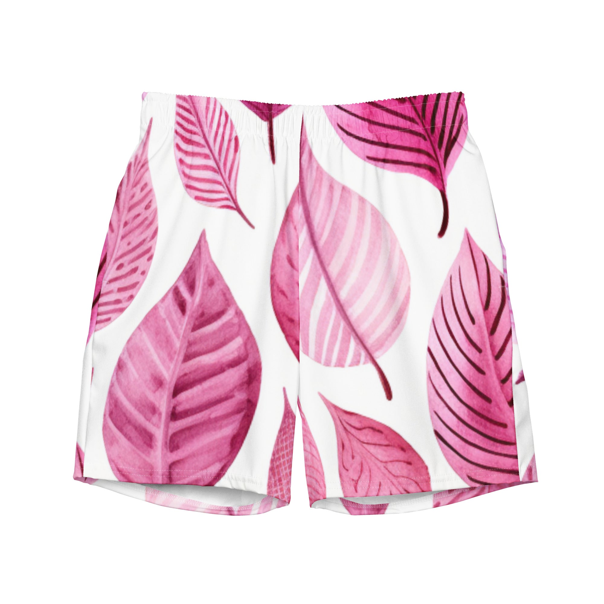 Pink Palm Swim Trunks | Tropical Boardshorts for Men - Caster Coast