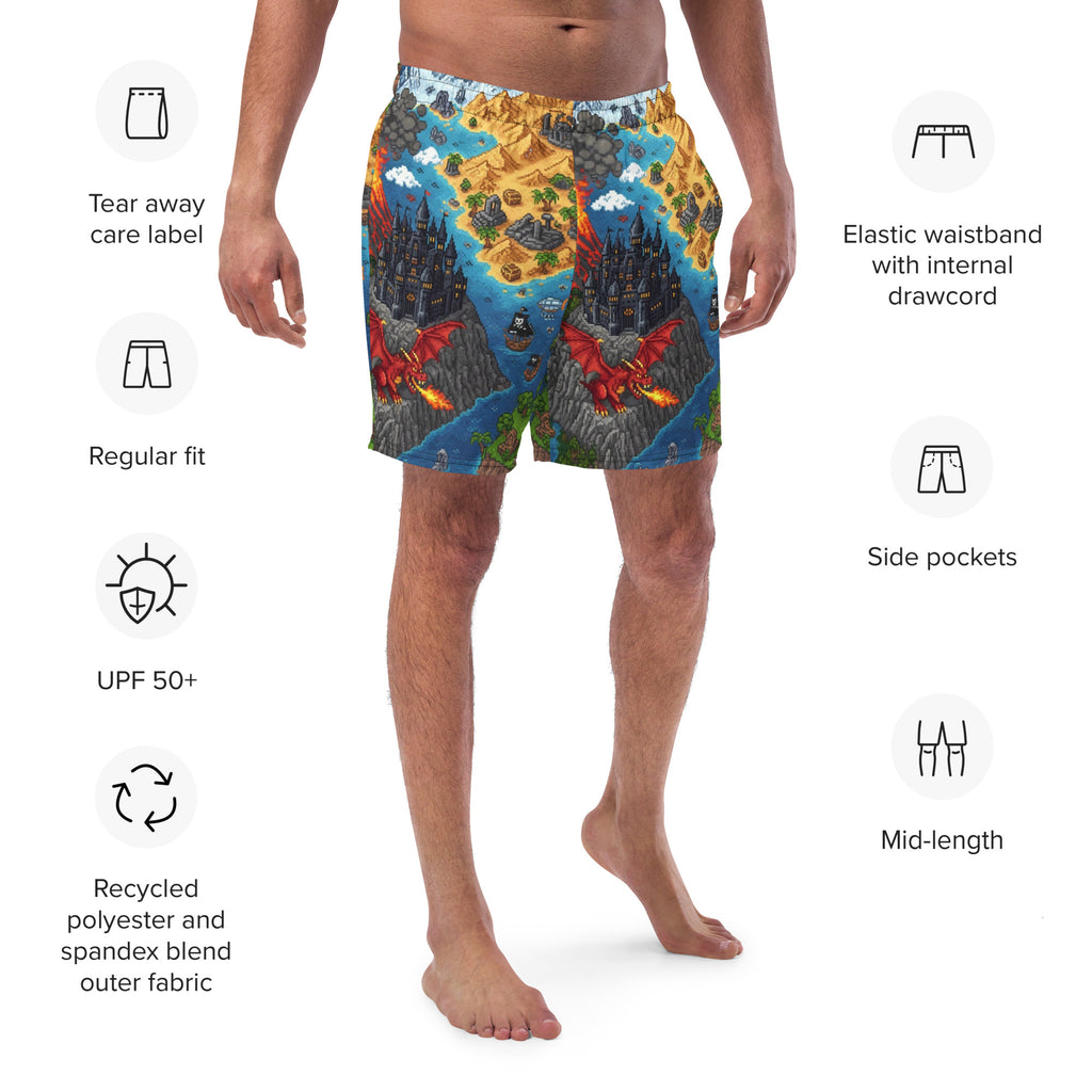 Middle - earth & Galaxy Far Far Away Map Boardshorts | LOTR & Star Wars Crossover - Caster Coast